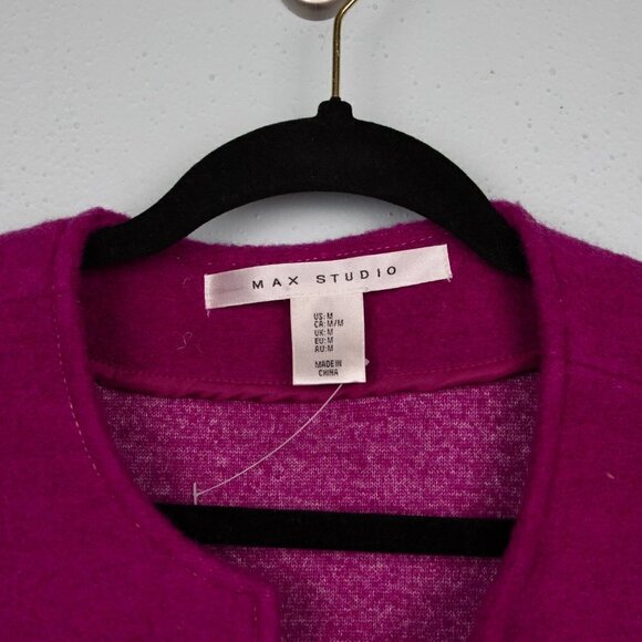 Max Studio colorblock wool blend open long coat-M - Picture 4 of 5